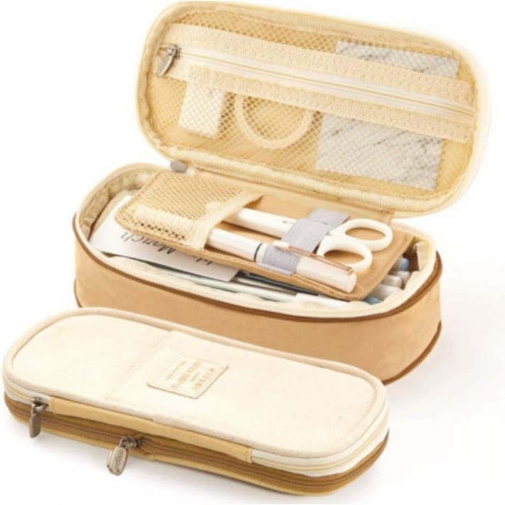 
                                                        말랑젤리 대용량 2단 펜슬케이스, 베이지, 1개
                                                    