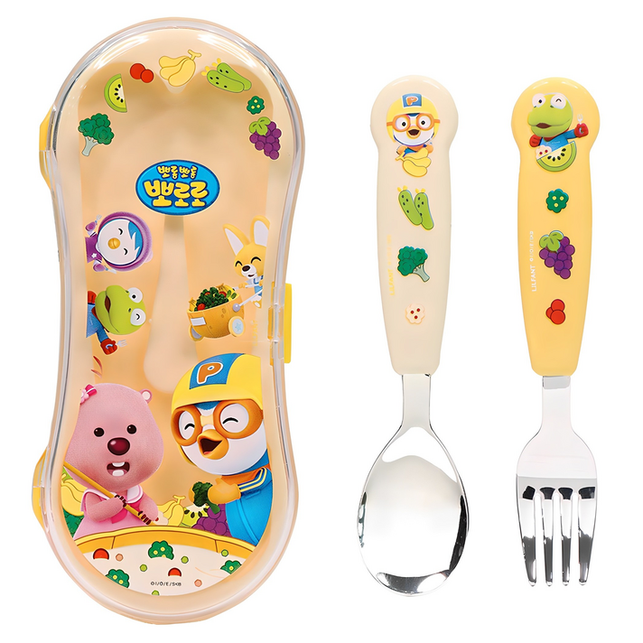 릴팡 뽀로로잡스 입체 편한 어린이 스푼 포크 케이스 세트 PR5980
