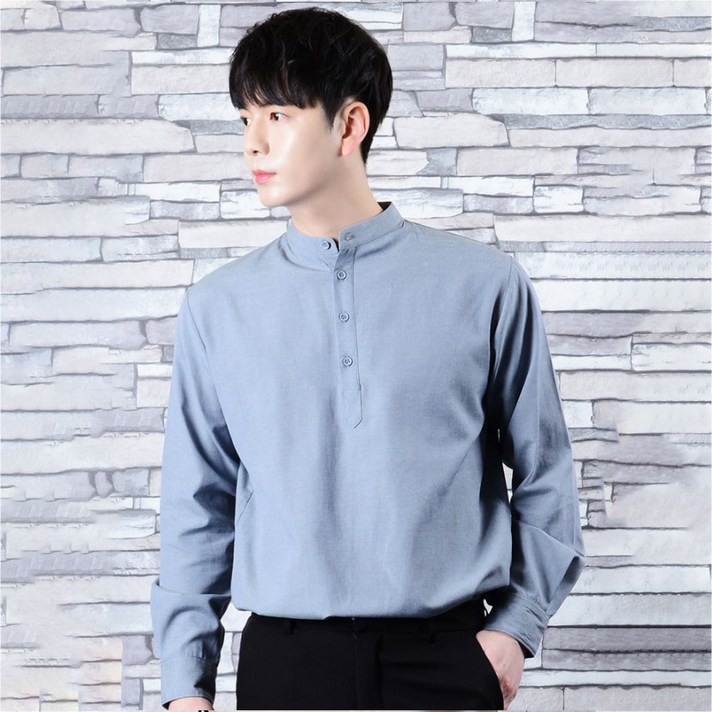 타운클로 남성용 헨리넥 옥스포드 셔츠