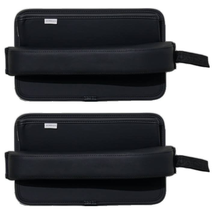 벤딕트 차량용 사이드 포켓 틈새 수납함 쿠션, 2개, 블랙