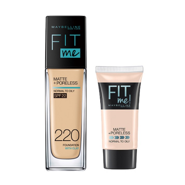 메이블린 핏미 파운데이션 30ml + 미니 파운데이션 5ml 세트, 본품(220 내추럴 베이지), 미니(랜덤발송), 1세트