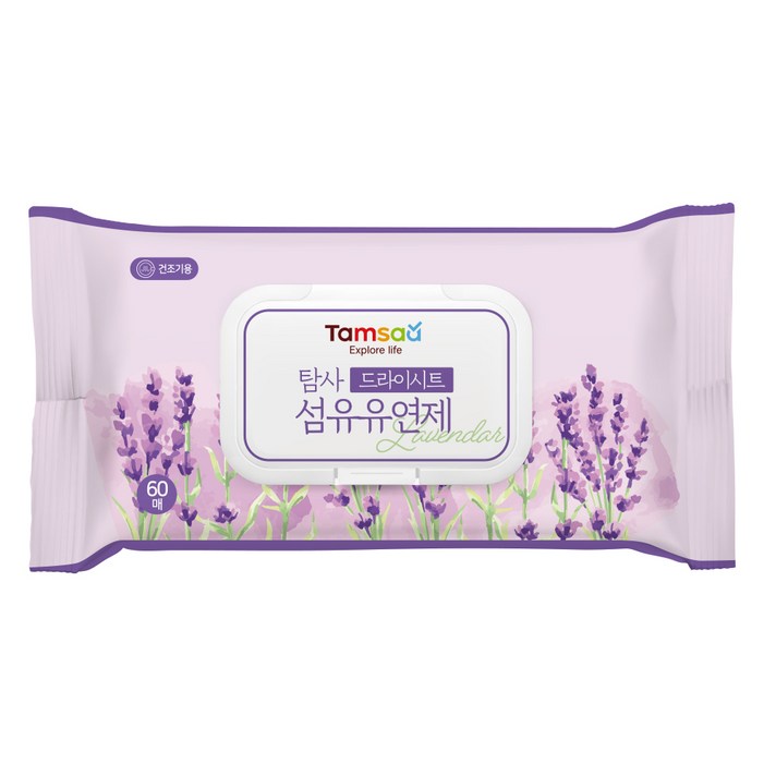 
                                                        탐사 드라이시트 섬유유연제 라벤더 60매, 1팩
                                                    