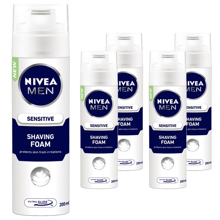 니베아 맨 센서티브 쉐이빙 폼, 200ml, 5개