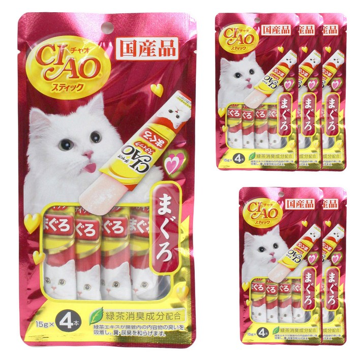 이나바 챠오 츄루스틱 고양이 간식 60g, 참치, 6개입