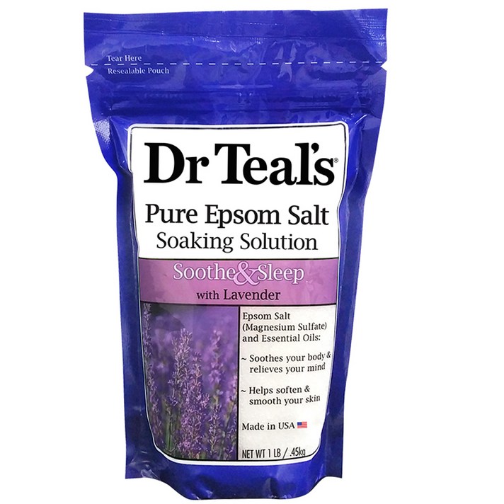 닥터틸즈 퓨어 엡섬솔트 소킹 솔루션 라벤더 바디솔트, 450g, 1개