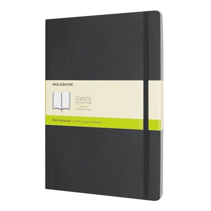 몰스킨 클래식 플레인 소프트커버 노트 엑스라지, 블랙, 1개