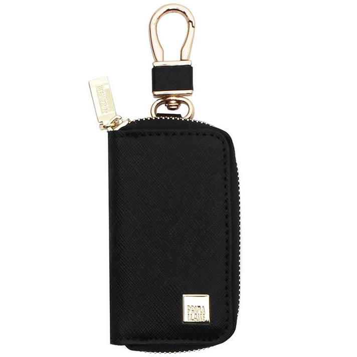 프리마클라쎄 가죽 심플 자동차 일반키 스마트키 공용 키홀더, 블랙