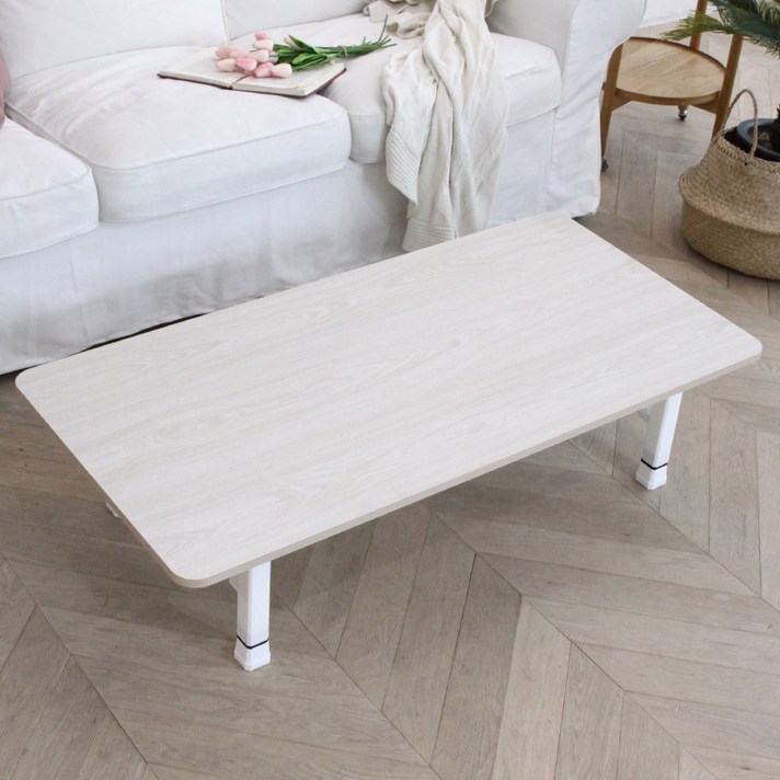 벨라홈 LPM 샤르망 라운드 접이식테이블 1200 x 600 mm, 워시