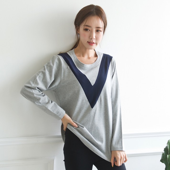 메르 긴팔 심쿵수유티셔츠