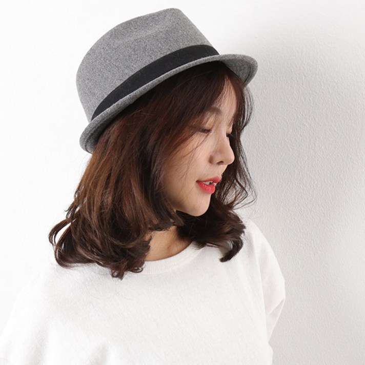 아이엠캡 모직 숏챙 페도라