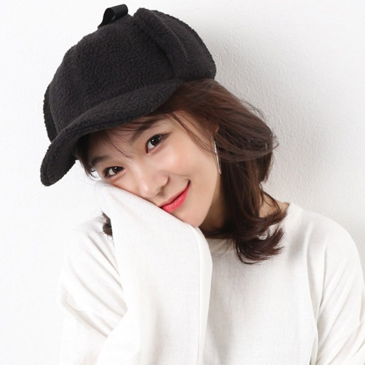 아이엠캡 후리스 리본 끈 귀요미 귀달이 볼캡