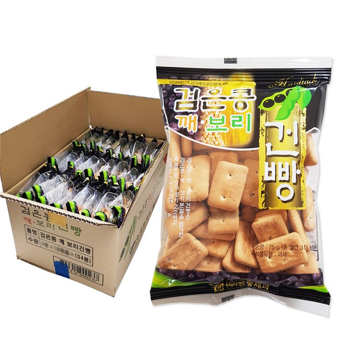 금풍제과 검은콩 깨 보리건빵, 75g, 54개입