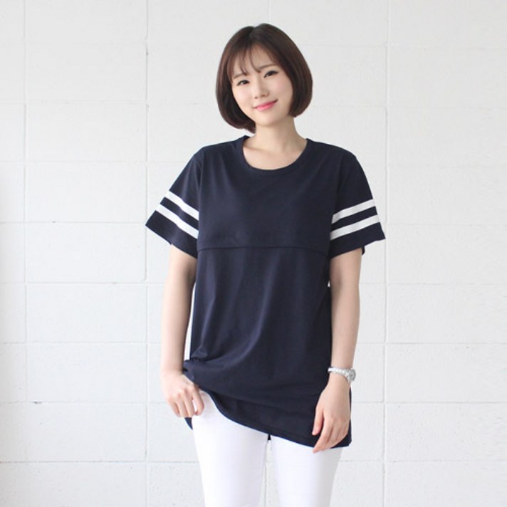 팡팡샵 임산부 T 반 소매두줄 수유티