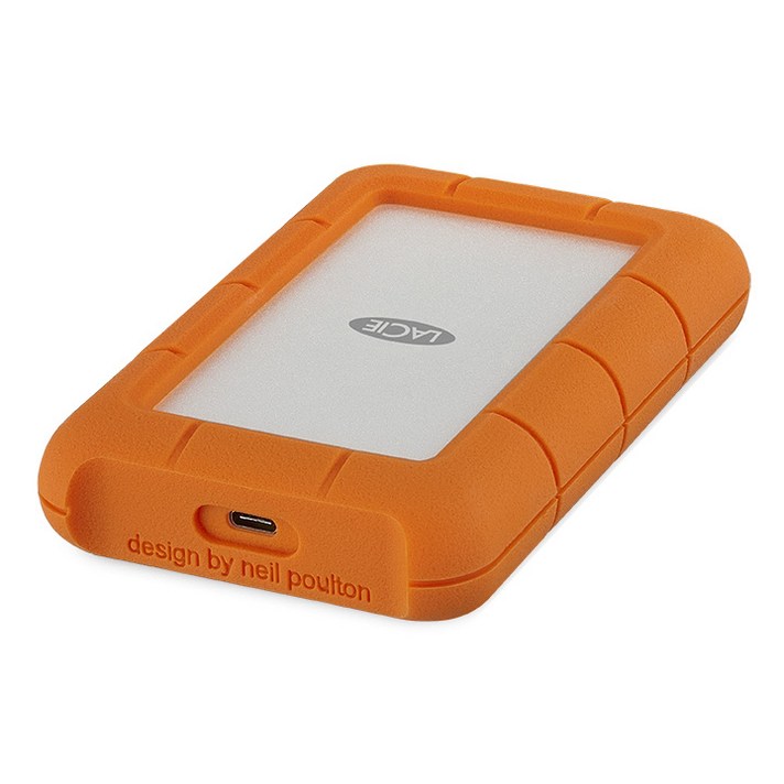 LACIE Rugged Secure USB C 외장하드 + 케이스 STFR2000403, 2TB, Silver