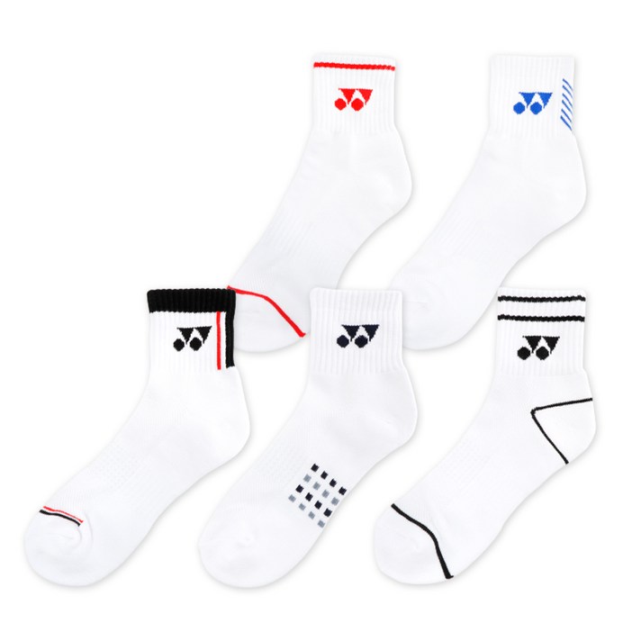 요넥스 남성용 스포츠양말 5족 세트 99SN022M, 화이트