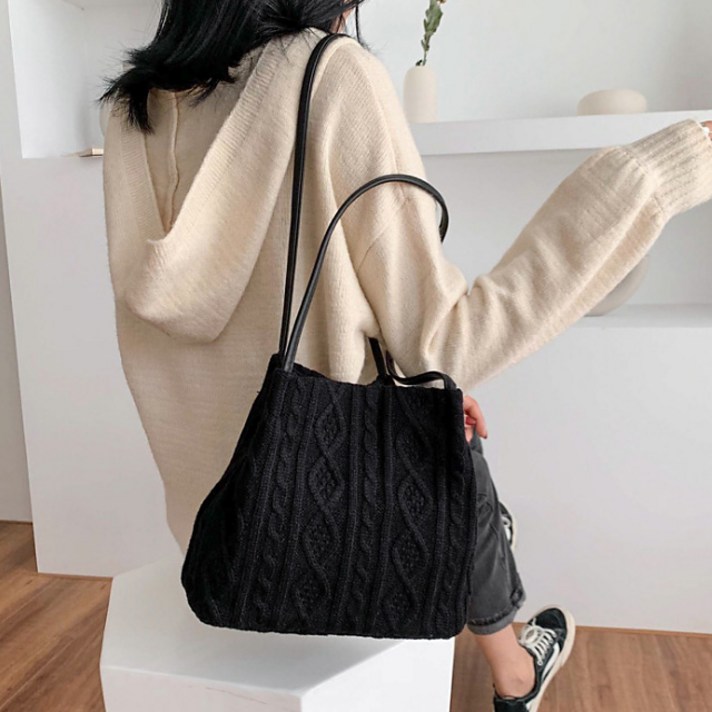 글램디브 포근 니트 에코백