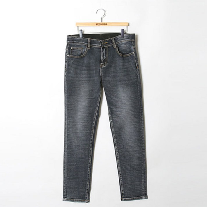 머시따 남성용 히든 밴딩 스트레이트 청바지 일반 기장