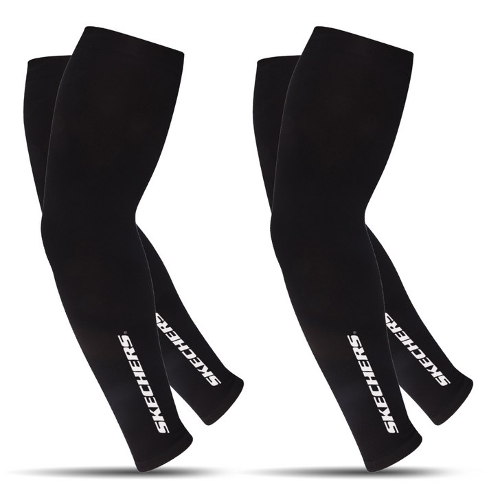 스케쳐스 자외선 차단 쿨토시 2p x 2세트, 블랙