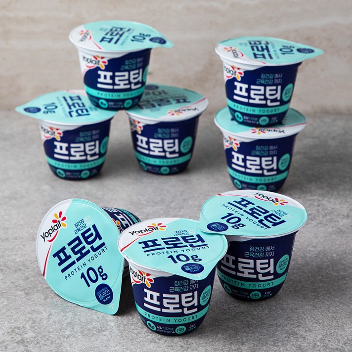요플레 프로틴 플레인 떠먹는 요구르트, 100g, 8개