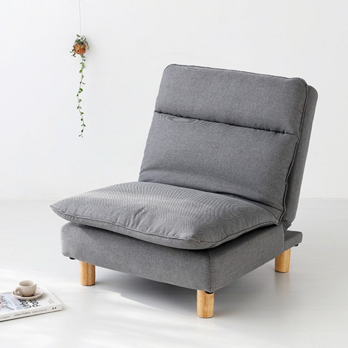마켓비 STELA 리클라이너 1인용 좌식소파, 그레이