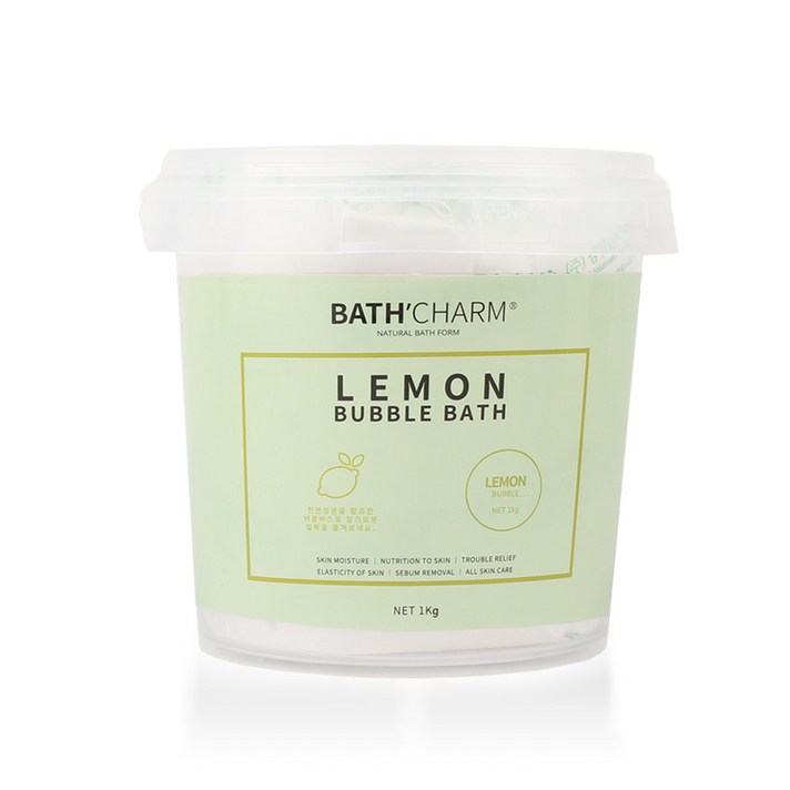 바스참 사해소금 버블바스 입욕제 레몬, 1kg, 1개