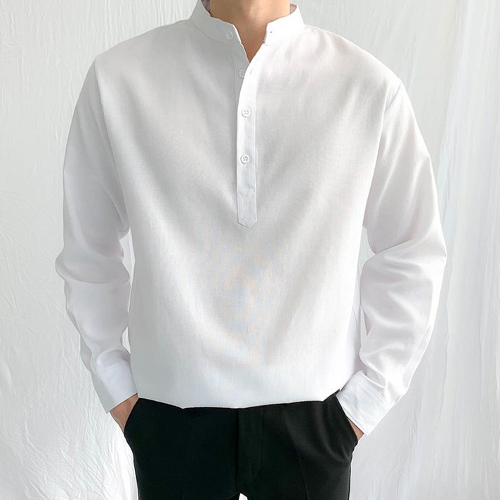 제이에이치스타일 남성용 데일리 옥스포드 헨리넥 셔츠