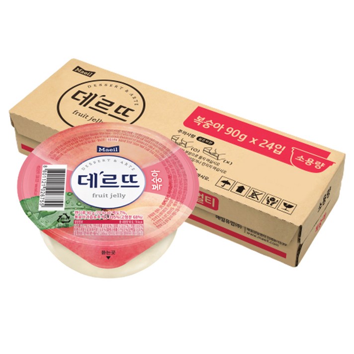 
                                                        데르뜨 젤리 복숭아, 90g, 24개
                                                    