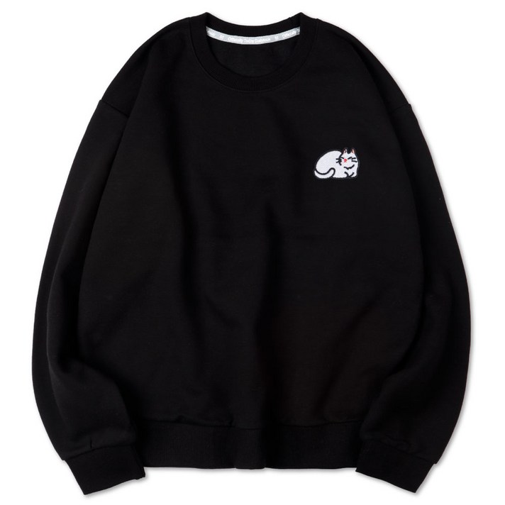 벤힛 식빵냥 자수 세미 오버핏 특양면 빅사이즈 맨투맨