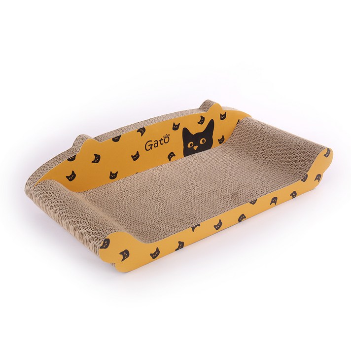 가또 킹소파 고양이 스크래쳐 65cm, 옐로, 1개