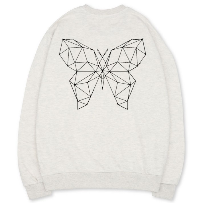 벤힛 남녀공용 빅사이즈 버터플라이 세미오버핏 특양면 맨투맨