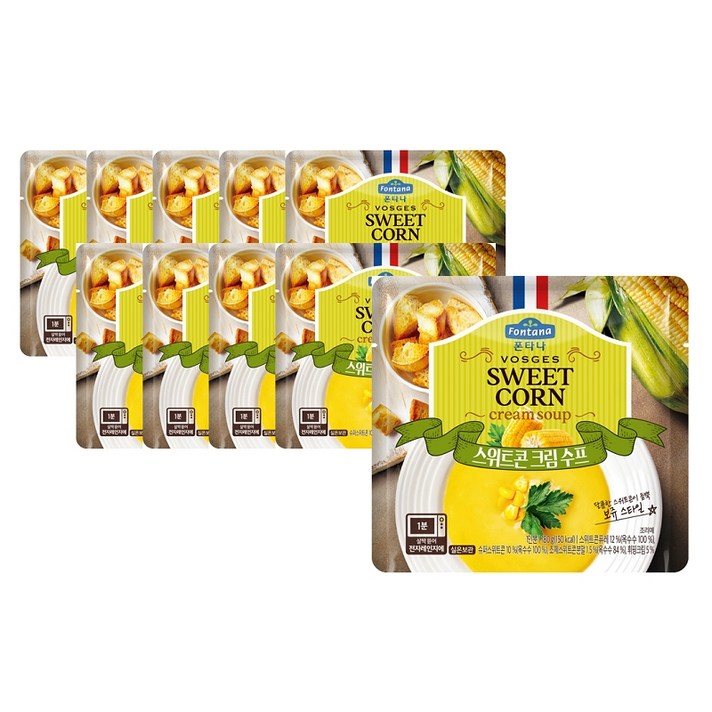 폰타나 스위트콘 크림 전자레인지용 수프, 180g, 10개