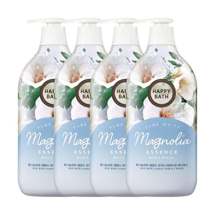 해피바스 매그놀리아 에센스 바디워시, 900g, 4개