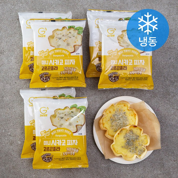 3시오븐 미니 시카고피자 고르곤졸라, 61g, 6개