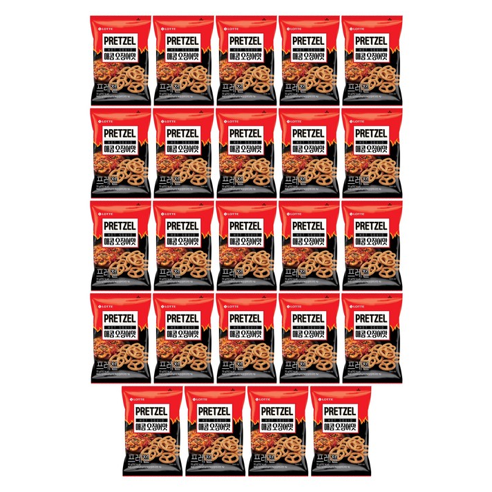 롯데제과 프레첼 매콤오징어맛, 70g, 24개