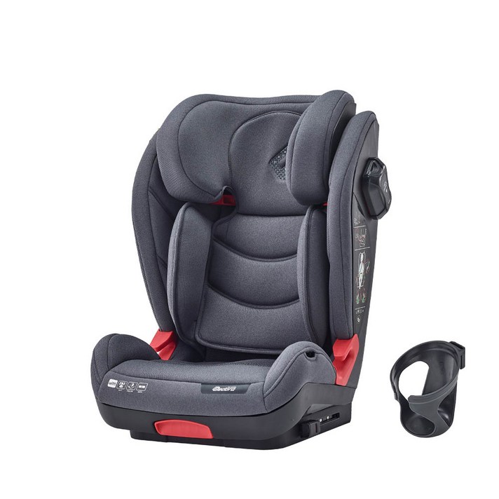 페도라 Witti 주니어 카시트 ISOFIX 장착 일체형 + 컵홀더, 에보니그레이