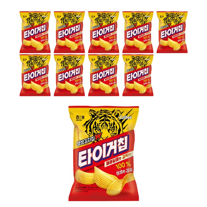 해태제과 생생감자칩W 타이거칩 120g x 10p, 1200g, 1개