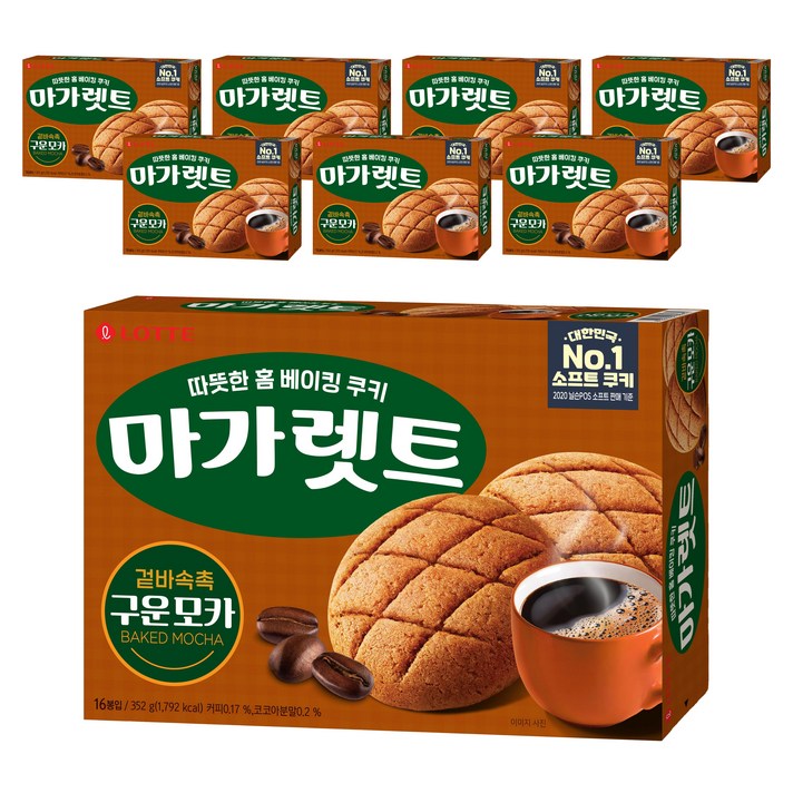 롯데제과 마가렛트 구운모카 대 352g x 8p, 2816g, 1개