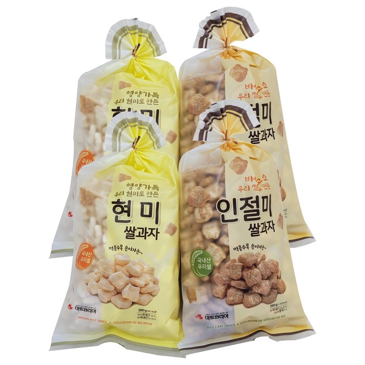 현미 쌀과자 260g 2p + 인절미 쌀과자 260g 2p 세트, 1세트