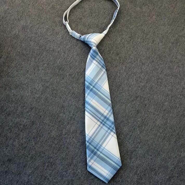 유이닝 항상만들어져 있는 깔끔한 체크 넥타이