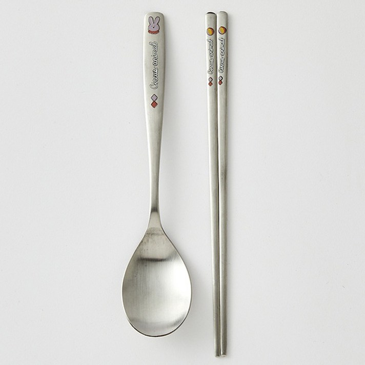 모던하우스 사파리월드 스텐 수저세트, 숟가락 + 젓가락, 토끼