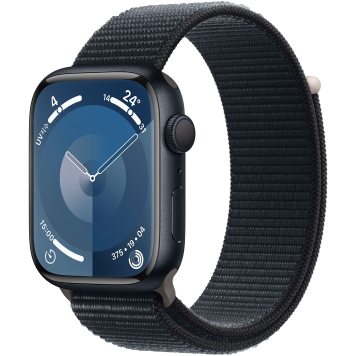  Apple 애플워치 9 GPS, 45mm, 미드나이트 / 미드나이트 스포츠 루프, Loop 