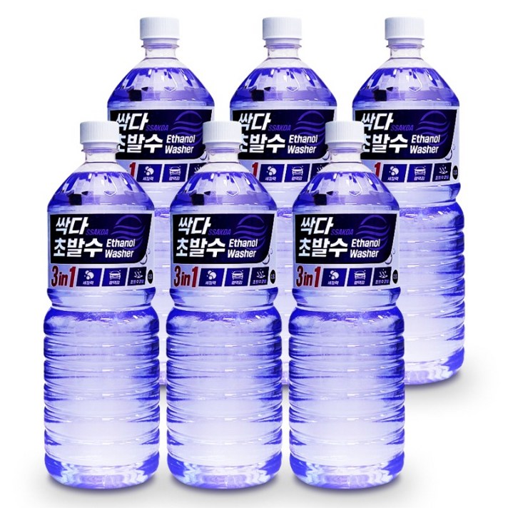 필터포유 싹다 3 in 1 초 발수 코팅 에탄올 워셔액, 1.8L, 6개 필터포유 싹다 3 in 1 초 발수 코팅 에탄올 워셔액, 1.8L, 6개