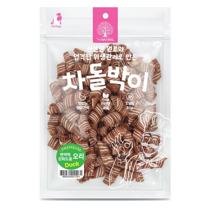 더내추럴 강아지 차돌박이 스테이크 간식, 1개, 500g, 오리