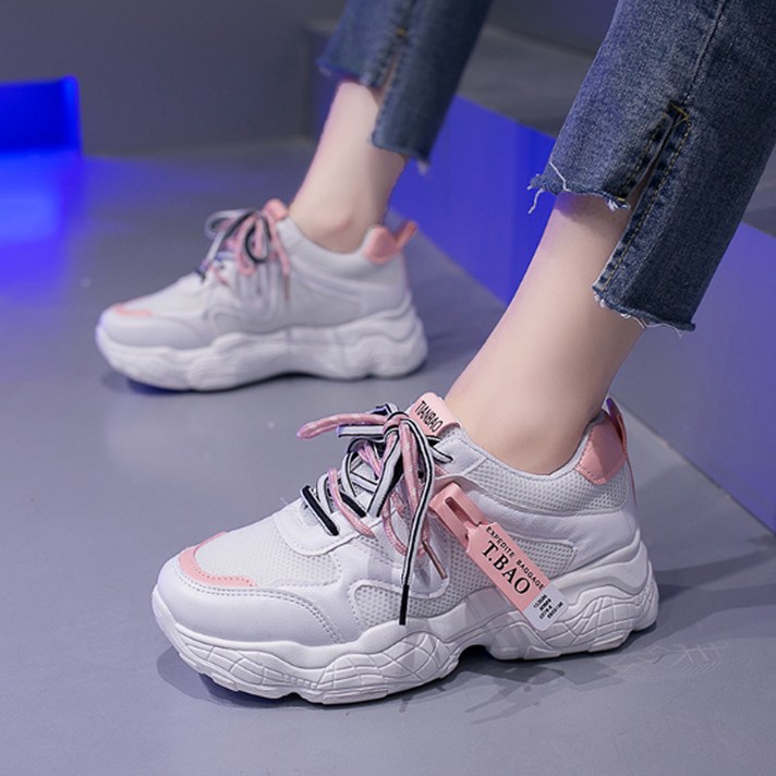 와이제이인터네셔널 여성용 키높이 오버솔 스니커즈 메쉬 어글리슈즈 YJ0087