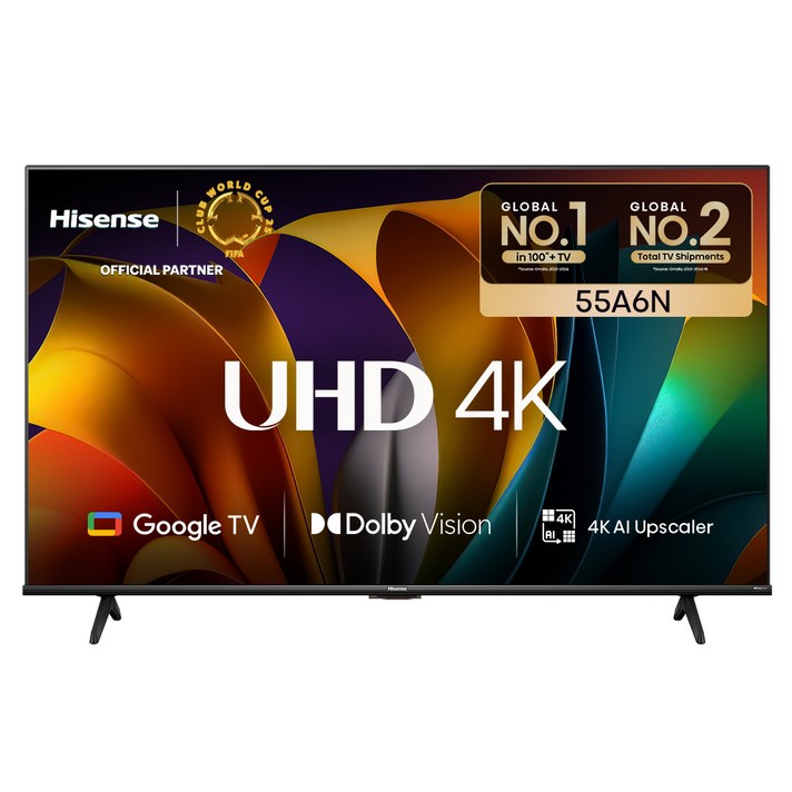 HISENSE 4K UHD LED 스마트TV 55A6N, 139cm55인치, 스탠드형, 방문설치
