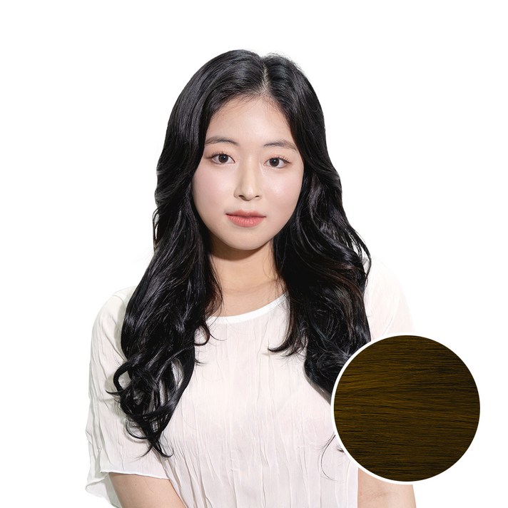 벨리음 똑딱이 붙임머리피스 롱 내추럴 웨이브, B (브라운), 5피스