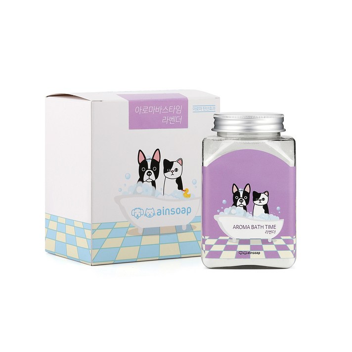 아인솝 아로마바스타임 강아지 입욕제 라벤더 + 전용스푼 + 입욕제망, 260g, 1세트