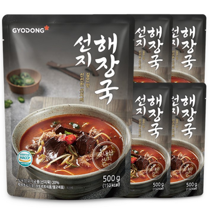 교동 선지 해장국 즉석식품, 500g, 5개