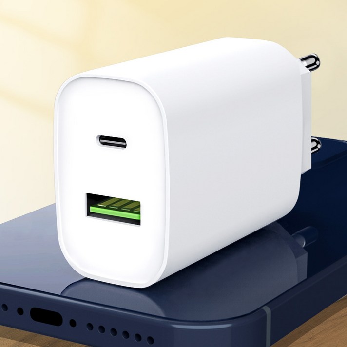 홈플래닛 PD20W 2포트 (type-C usb-A) 고속충전기 (애플 아이폰 12 13 호환), 1개