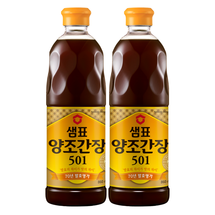 샘표 양조간장 501, 860ml, 2개